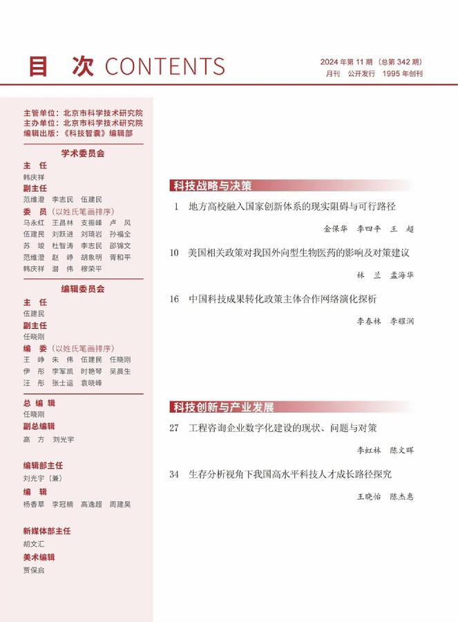 《科技智囊》2024年第11期目录
