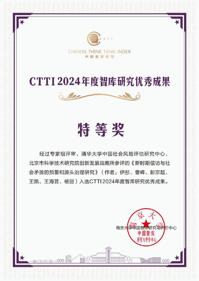 幸运彩智库成果连续三年荣获中国智库索引（CTTI）智库优秀成果“特等奖”